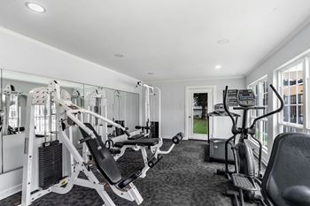 Fitness center with weight machines and cardio equipment